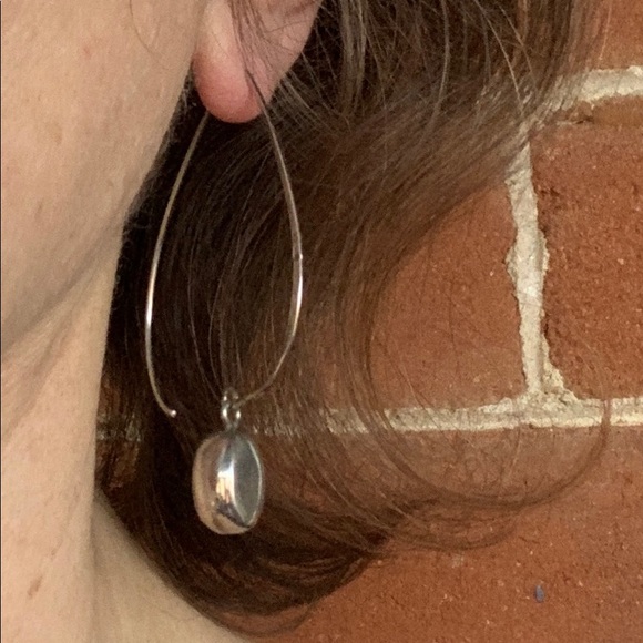 SILPADA Sterling Silver Long Wire earrings with silver drop - Picture 2 of 4